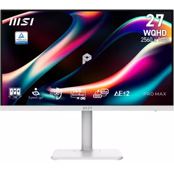 MSI PRO MAX 271QPHW E14 Monitor 27 inch WQHD IPS 144Hz Plano Branco