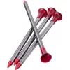MSR Carbon-Core estaca de alumínio, fibra de carbono vermelho, prateado 4 unid.