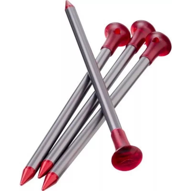 MSR Carbon-Core estaca de alumínio, fibra de carbono vermelho, prateado 4 unid.