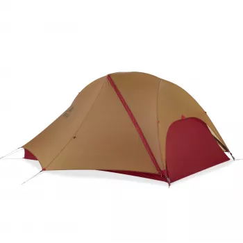 Tenda MSR FreeLite 2 Tan V3 - Tenda de caminhada ultraleve para 2 pessoas e 3 estações