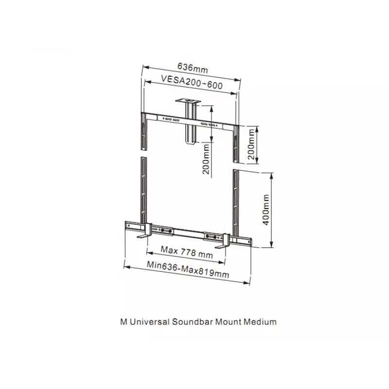 Multibrackets M suporte universal para soundbar e suporte para câmara Medium