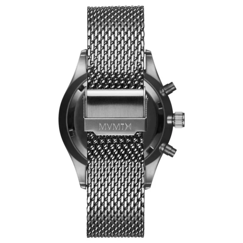 MVMT Relógio de Quartzo Homem MV01-S2 42mm Caixa de Aço Inoxidável Mostrador Preto Bracelete de Pele Castanho