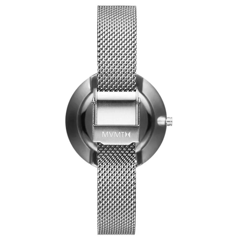 MVMT relógio de senhora analógico de quartzo D-FB01-S Signature 32mm bracelete de malha milanesa de aço inoxidável prateada