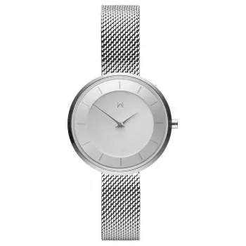 MVMT Relógio para mulher D-FB01-S Signature quartzo analógico 32 mm bracelete de malha de aço inoxidável prata