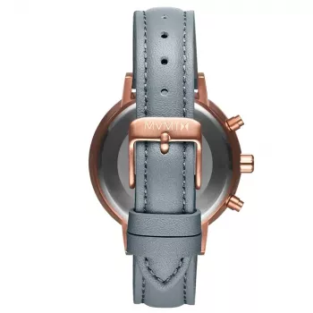 MVMT Relógio Nova Chrono para mulher 38mm ouro rosa aço inoxidável pele verde D-FC01-RGGR