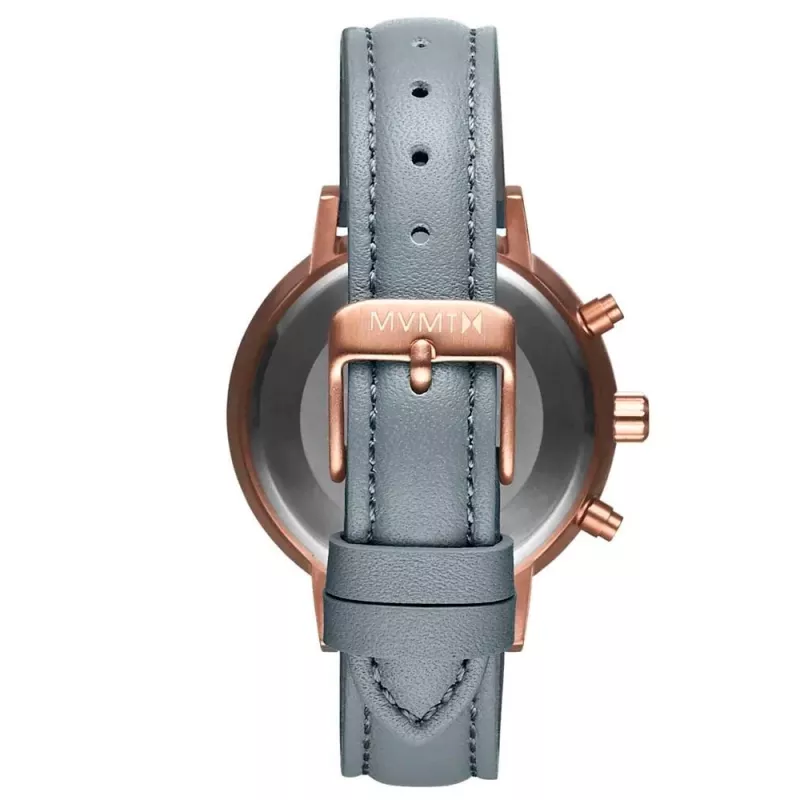 MVMT Relógio Nova Chrono para mulher 38mm ouro rosa aço inoxidável pele verde D-FC01-RGGR