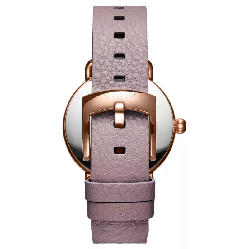 Relógio MVMT mulher Nova Chrono D-FR01-RGPU 36mm ouro rosa aço inoxidável pele roxa