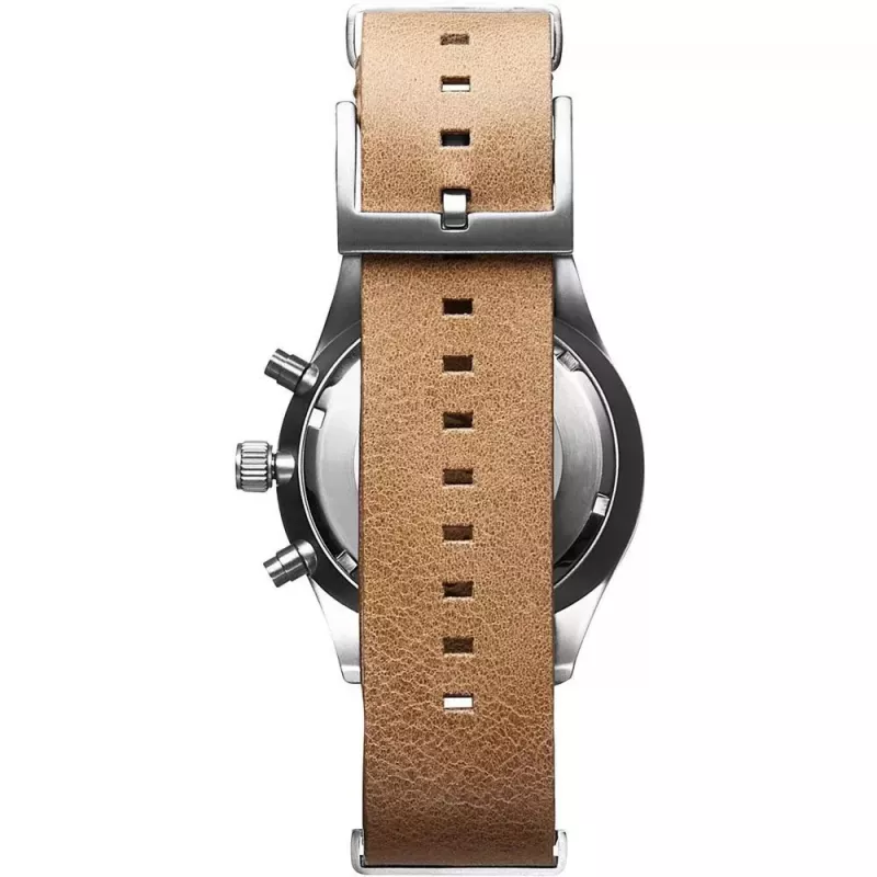 MVMT relógio de senhora D-MV01-WT (42mm) – mostrador branco, bracelete de pele branca