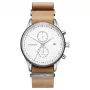 MVMT relógio de senhora D-MV01-WT (42mm) – mostrador branco, bracelete de pele branca