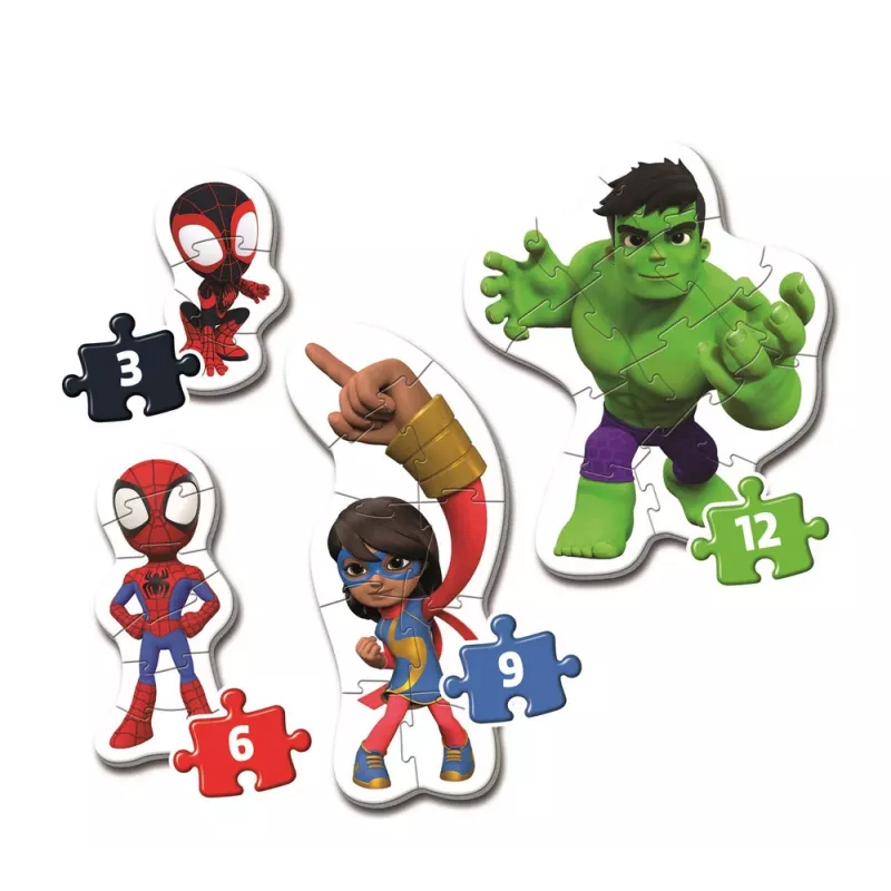 Os Meus Primeiros Puzzles 3-6-9-12 Spidey and Friends Clementoni 20836