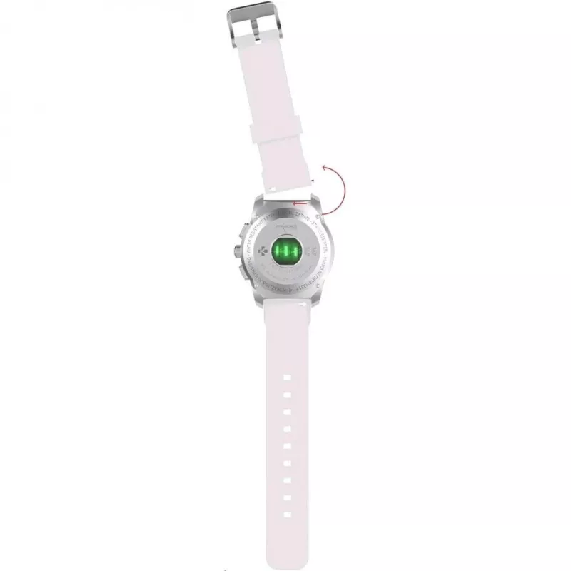 Smartwatch MyKronoz ZeTime prateado/branco, silicone, plano