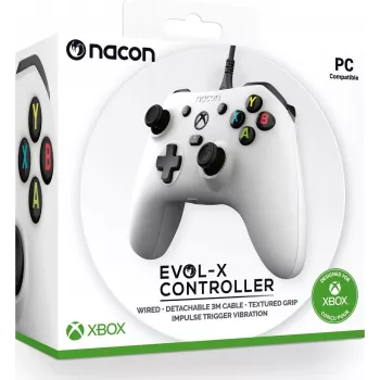 Comando com fios Nacon EVOL-X para Xbox Series X|S, Xbox One, PC - branco