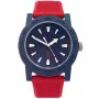 Relógio de quartzo analógico Nautica Atlantic para homem NAPATF204 mostrador azul bracelete de silicone azul 42,5mm