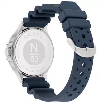 Relógio Nautica Coral Bay homem mergulho NAPCBS304 43mm pulseira de silicone azul