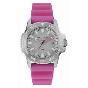 Nautica relógio de quartzo analógico para homem NAI12533G 42mm mostrador azul pulseira de silicone azul