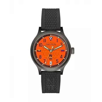 Nautica Homem NAPCFS915 Relógio cronógrafo quartzo 43 mm mostrador azul bracelete de silicone