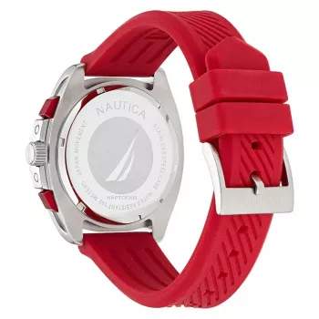 Nautica relógio de homem Pacific Beach cronógrafo mostrador azul bracelete de silicone NAPTCF205