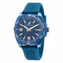 Nautica Relógio de quartzo cronógrafo de homem Porthole NAPTCF201 44mm Mostrador azul Bracelete de silicone