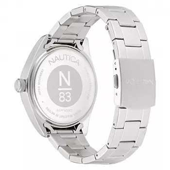Nautica Relógio de homem quartzo analógico NAPFWS307 44 mm mostrador azul bracelete de silicone azul