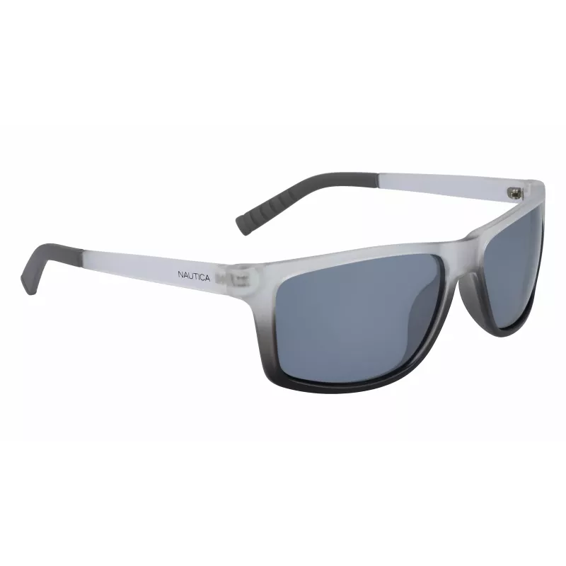 Nautica N3651SP-071 Óculos de sol de piloto polarizados para homem - Armação preta Lentes cinzentas 62mm
