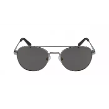Nautica N4641SP-030 Óculos de sol retangulares para homem, armação preta mate, lentes cinzentas, 53 mm