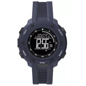 Nautica NAI19524G Relógio de homem quartzo analógico 45 mm Mostrador azul Bracelete em silicone