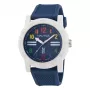 NAUTICA NAPATS304 relógio de homem analógico de quartzo, 42,5mm caixa de aço inoxidável, bracelete de silicone azul, 100m resistência à água