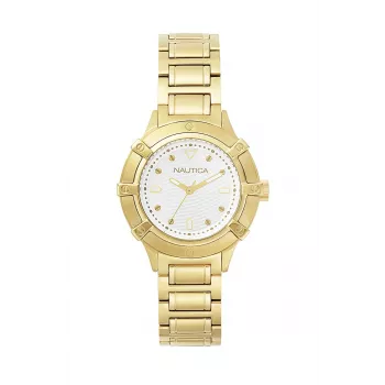 Relógio de mulher Nautica Cape Coral quartzo NAPCPR004 36 mm silicone branco