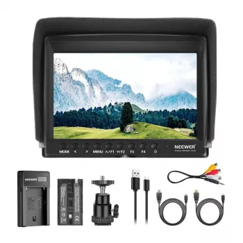NEEWER F100 Monitor de campo + Carregador USB + Kit de bateria
