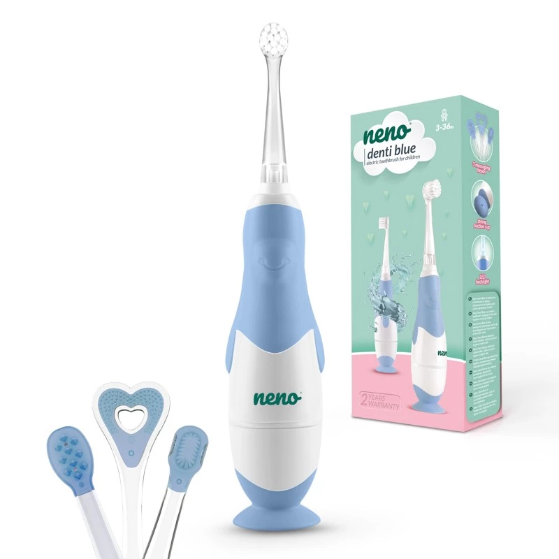 Neno Denti Blue - Escova de dentes sónica para criança, azul, 3 modos de escovagem, IPX7, USB-C, 2 cabeças de escova