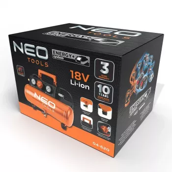 NEO TOOLS 04-620 Compressor de ar lubrificado a óleo 24L 1,5kW 8bar 200L/min