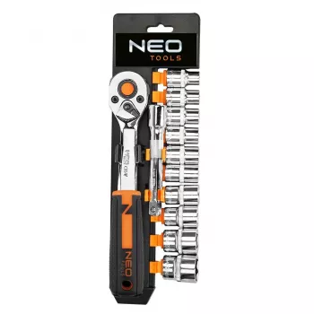 Conjunto de chaves de caixa NEO Tools 10-020 219 peças cromo-vanádio com encaixes de 1/4