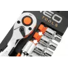 NEO Tools 10-030 Conjunto de chaves de caixa e chaves de 219 peças com encaixes de 1/4 inch, 3/8 inch, 1/2 inch, roquetes, pontas e acessórios em mala de plástico