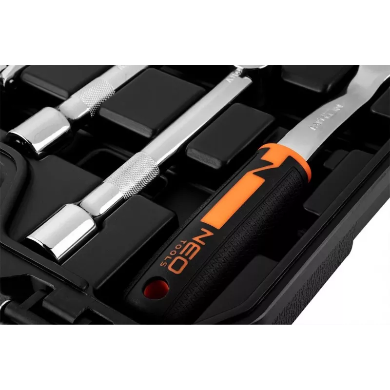 Conjunto de chaves de caixa NEO Tools 10-042 1/4 polegadas encaixe 46 peças com bits e acessórios