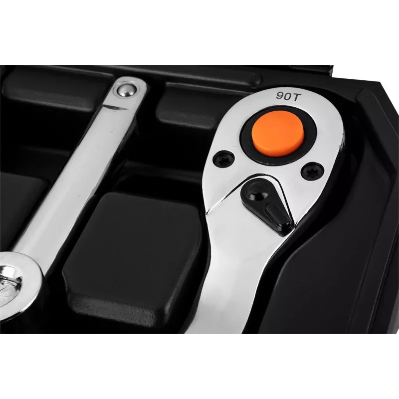 Conjunto de chaves de caixa NEO Tools 10-042 1/4 polegadas encaixe 46 peças com bits e acessórios