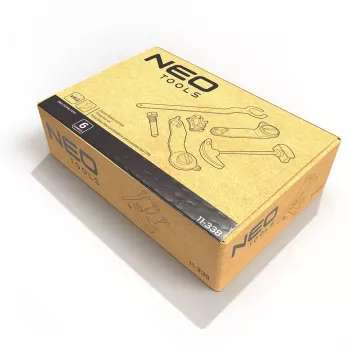 NEO TOOLS 11-338 Conjunto de ferramentas de mecânico de 219 peças com roquetes, chaves de caixa, chaves, pontas e chaves sextavadas em mala resistente