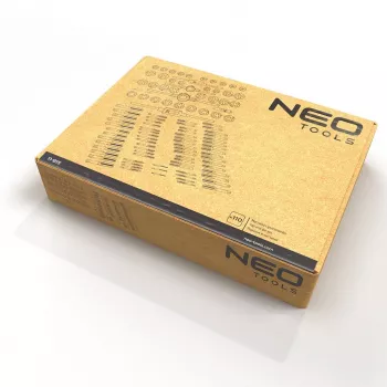 NEO TOOLS conjunto de 110 peças de machos e cossinetes métricos com ferramentas de roscagem HSS, chaves ajustáveis e mala metálica