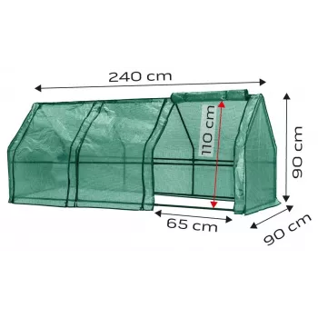 Estufa NEO Tools 15-912 com placas duplas de policarbonato, estrutura de alumínio anodizado, área de cultivo de 0,6 m², 2 tampas ajustáveis, proteção UV, prateada
