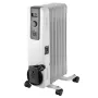 Radiador a óleo NEO TOOLS 1500W com 7 elementos, 3 níveis de aquecimento, termostato regulável, proteção contra sobreaquecimento, proteção anti-tombamento, rodas integradas, branco