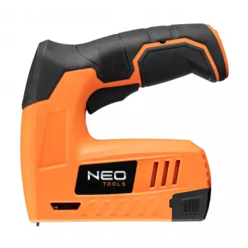 Agrafador manual NEO Tools 16-050 para estofos, isolamentos e decoração, força ajustável, agrafos tipo J 6-14 mm, preto/laranja