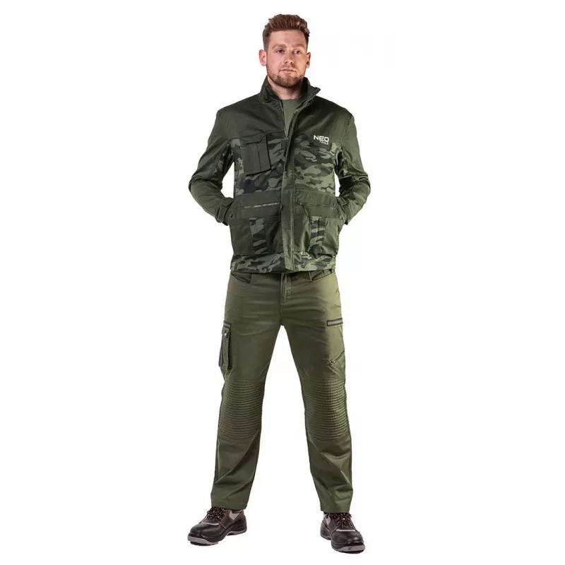 Casaco de trabalho NEO TOOLS 81-211-XXL, cinzento com detalhes verdes, XXL