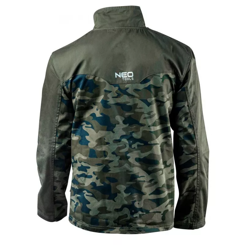 Casaco de trabalho NEO TOOLS 81-211-XXXL com 7 bolsos e elementos refletores, cinzento/verde, EN ISO 13688