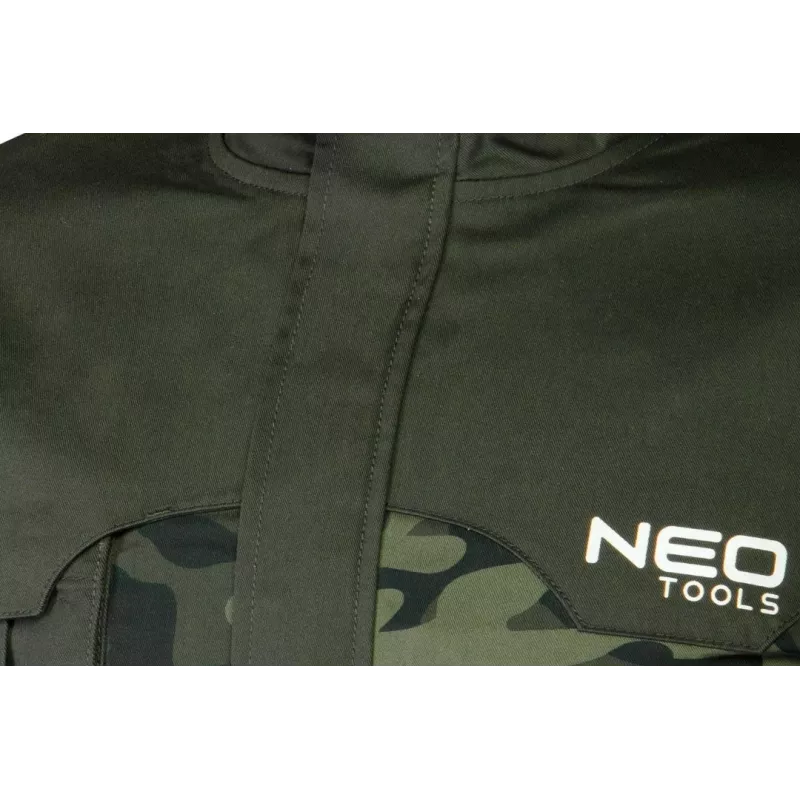 Casaco de trabalho NEO TOOLS 81-211-XXXL com 7 bolsos e elementos refletores, cinzento/verde, EN ISO 13688