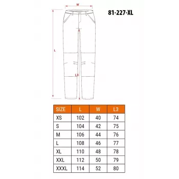 NEO Tools 81-227-XL Calças de trabalho de proteção, cinzento/preto, tamanho XL, 267 g/m² policotton, joelhos reforçados, EN ISO 13688