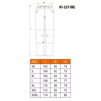 Calças de trabalho de proteção NEO Tools 81-227-XXL com 9 bolsos e bolsos para joelheiras, cinzento/verde, XXL
