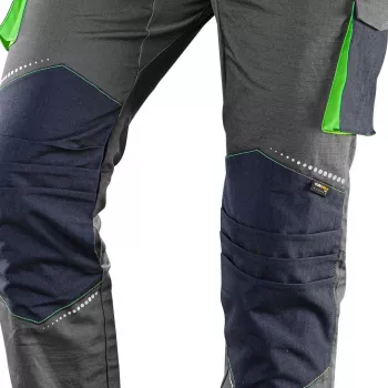 Calções de trabalho NEO TOOLS 81-247-S, tamanho S, cinzento/preto, 65% poliéster 35% algodão, 267 g/m², multibolsos, certificado CE