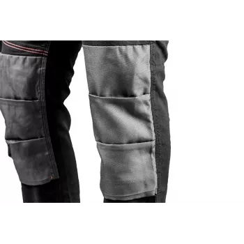 Calças de trabalho NEO TOOLS 81-248-XXL homem com 10 bolsos e bolsos para joelheiras, cinzento/preto, 100% algodão, 270 g/m²