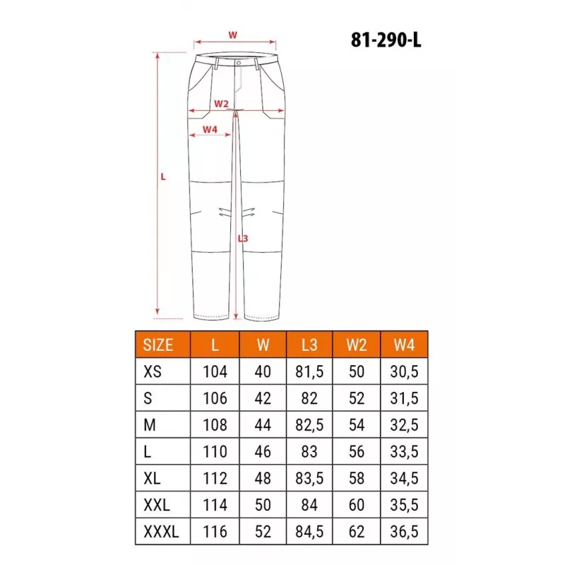 Calças de proteção NEO Tools 81-290-L pretas tamanho L