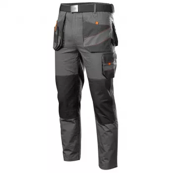 Calças de proteção NEO Tools 81-325-L tamanho L cinzento/preto com detalhes laranja