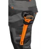 NEO TOOLS 81-325-S Calças de proteção, tamanho S, cinzento com detalhes laranja, 65% poliéster 35% algodão, 245 g/m², 9 bolsos, bolsos para joelheiras, EN ISO 13688:2013